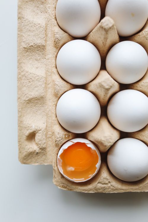 Close-up of fresh eggs, one of the cheapest complete protein sources