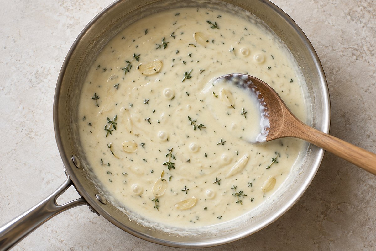 AI-generated illustration: Build a smooth garlic sauce