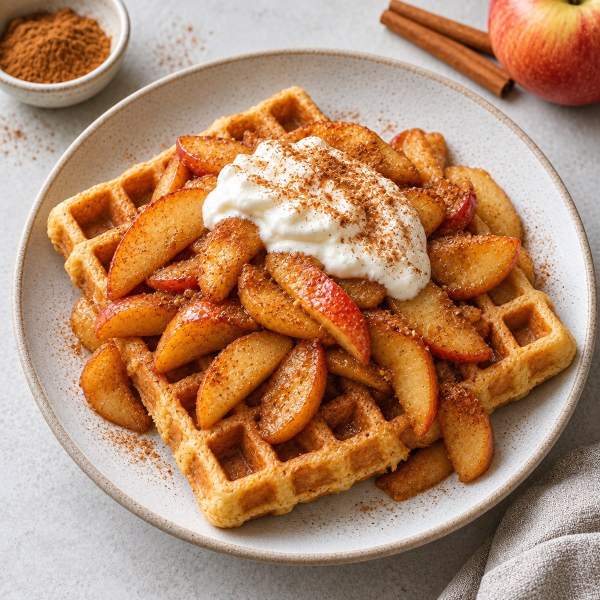 Apple Cinnamon Protein Waffles