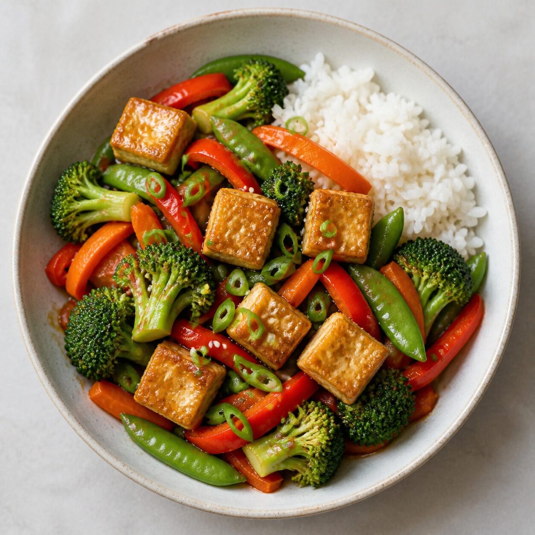 Crispy Tofu Veg Stir-Fry
