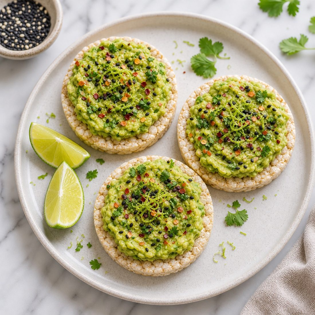 Avo Lime Rice Cakes
