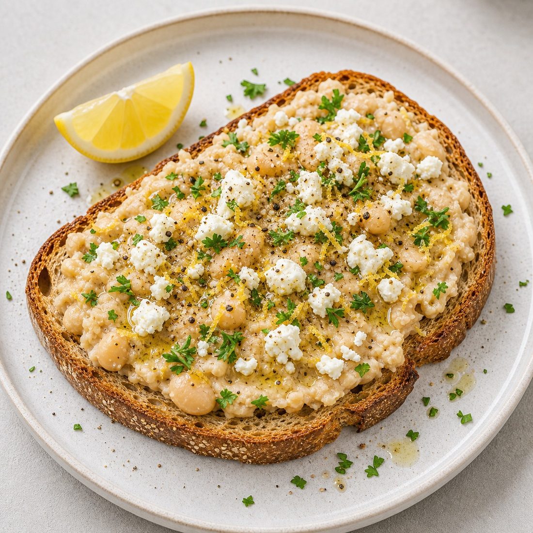 Beans & Feta Smash Toast