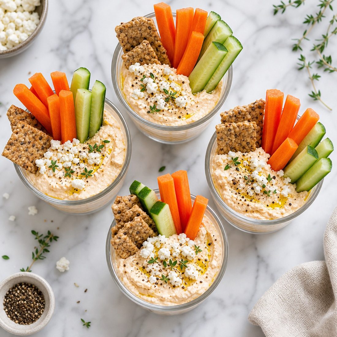 Carrot Feta Dip Cups