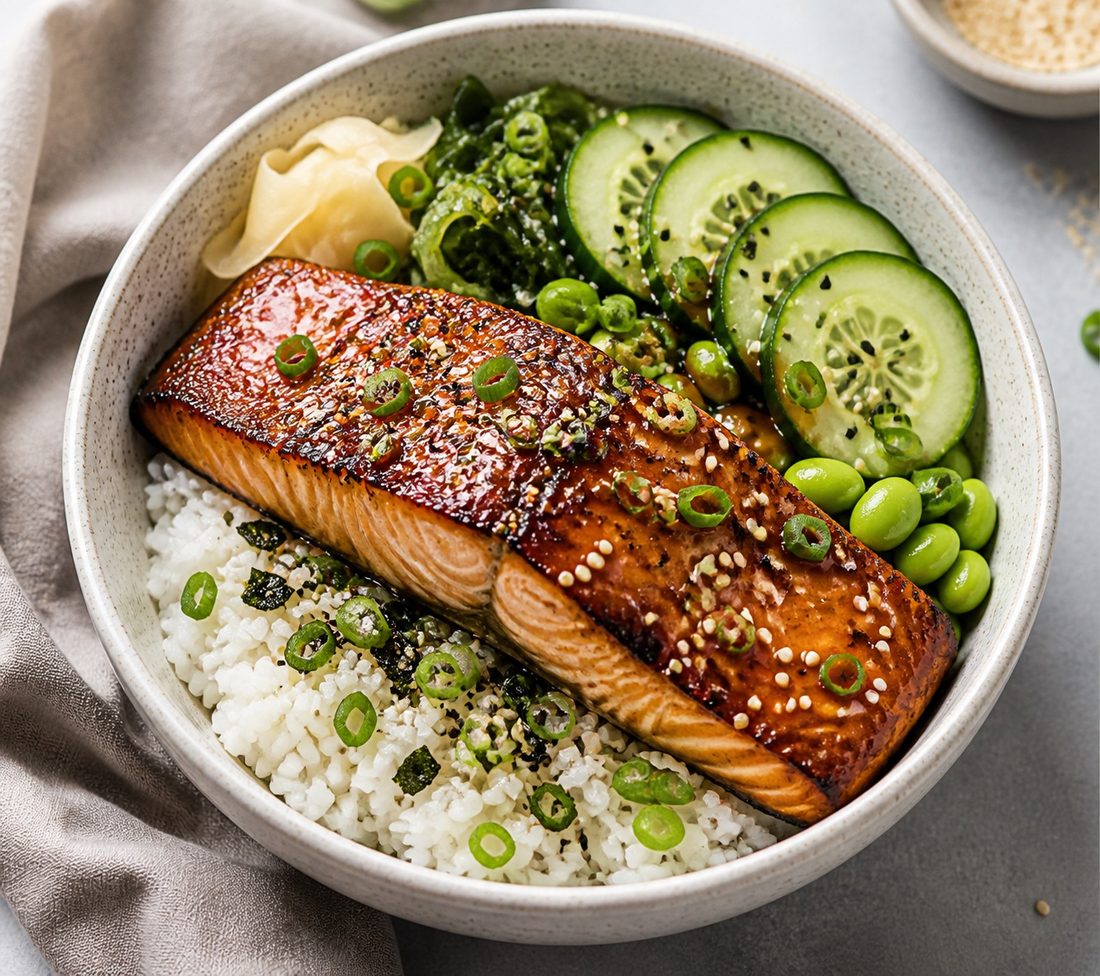 Dijon Salmon with Puy Lentils