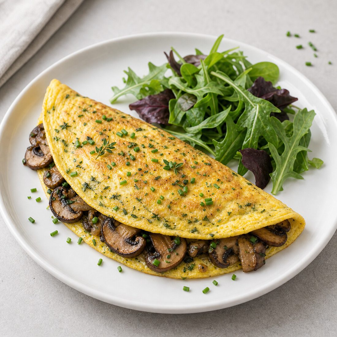 Herbed Mushroom Omelette