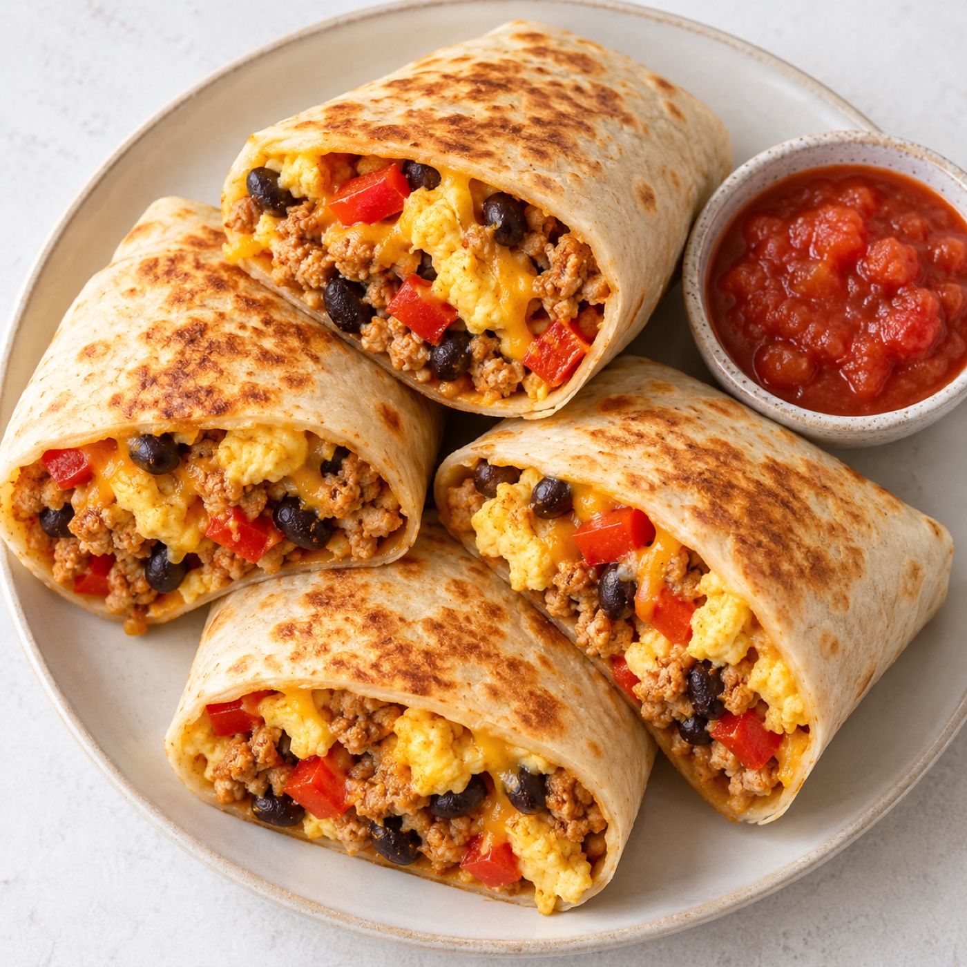 Freezer Breakfast Burritos with Eggs & Turkey