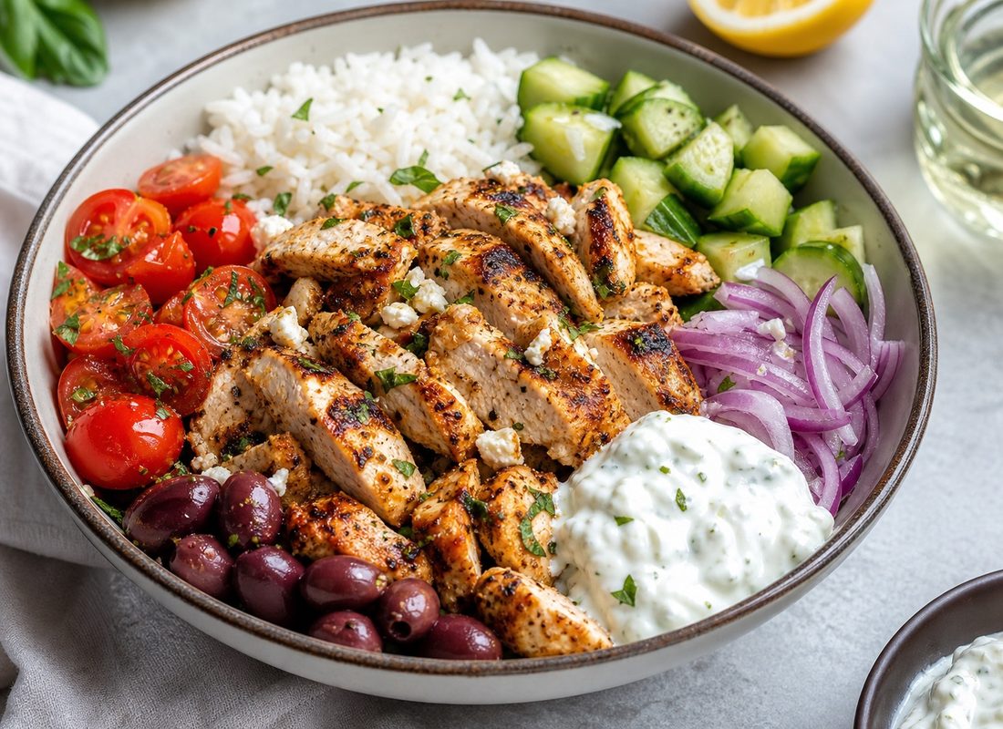 Greek Chicken Gyro Bowls