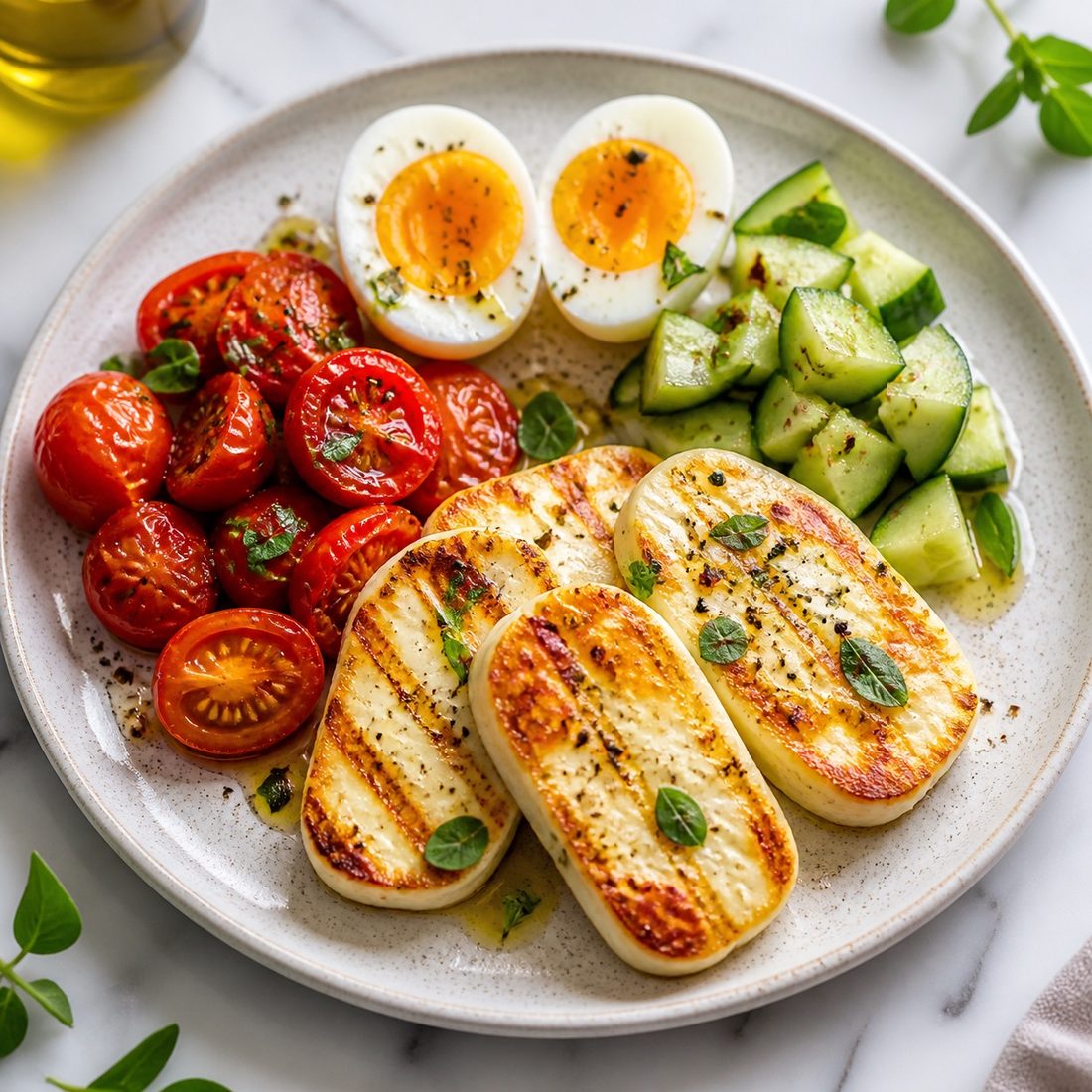 Halloumi Tomato Breakfast Plate