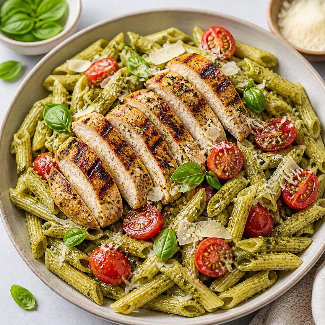 Chicken Pesto Protein Pasta