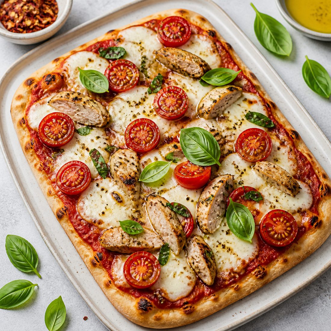 Quick Margherita Protein Flatbread