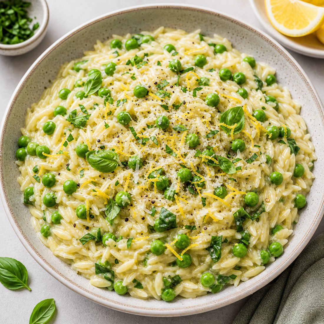 Pea & Lemon Orzo Risotto