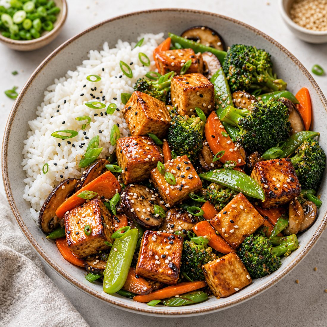 Miso Tofu Stir-Fry