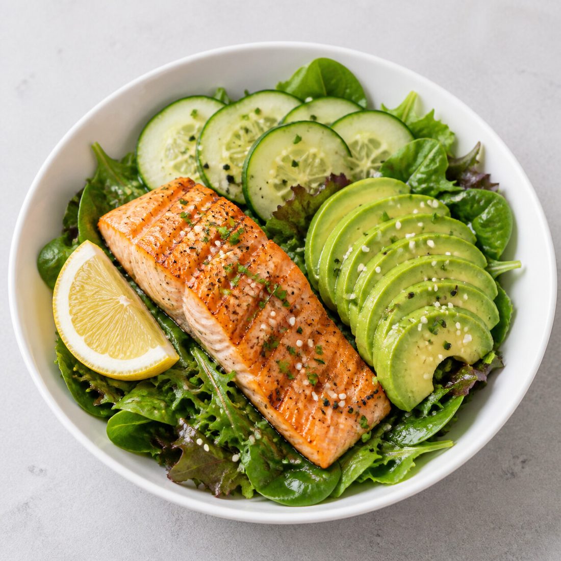 Keto Salmon Avocado Bowl