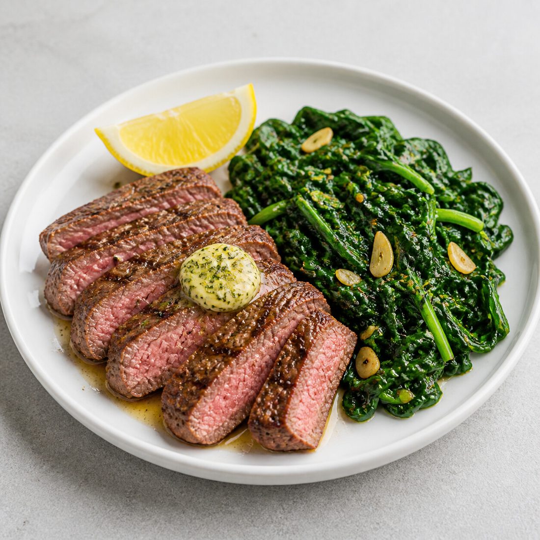 Keto Steak & Garlic Butter Greens