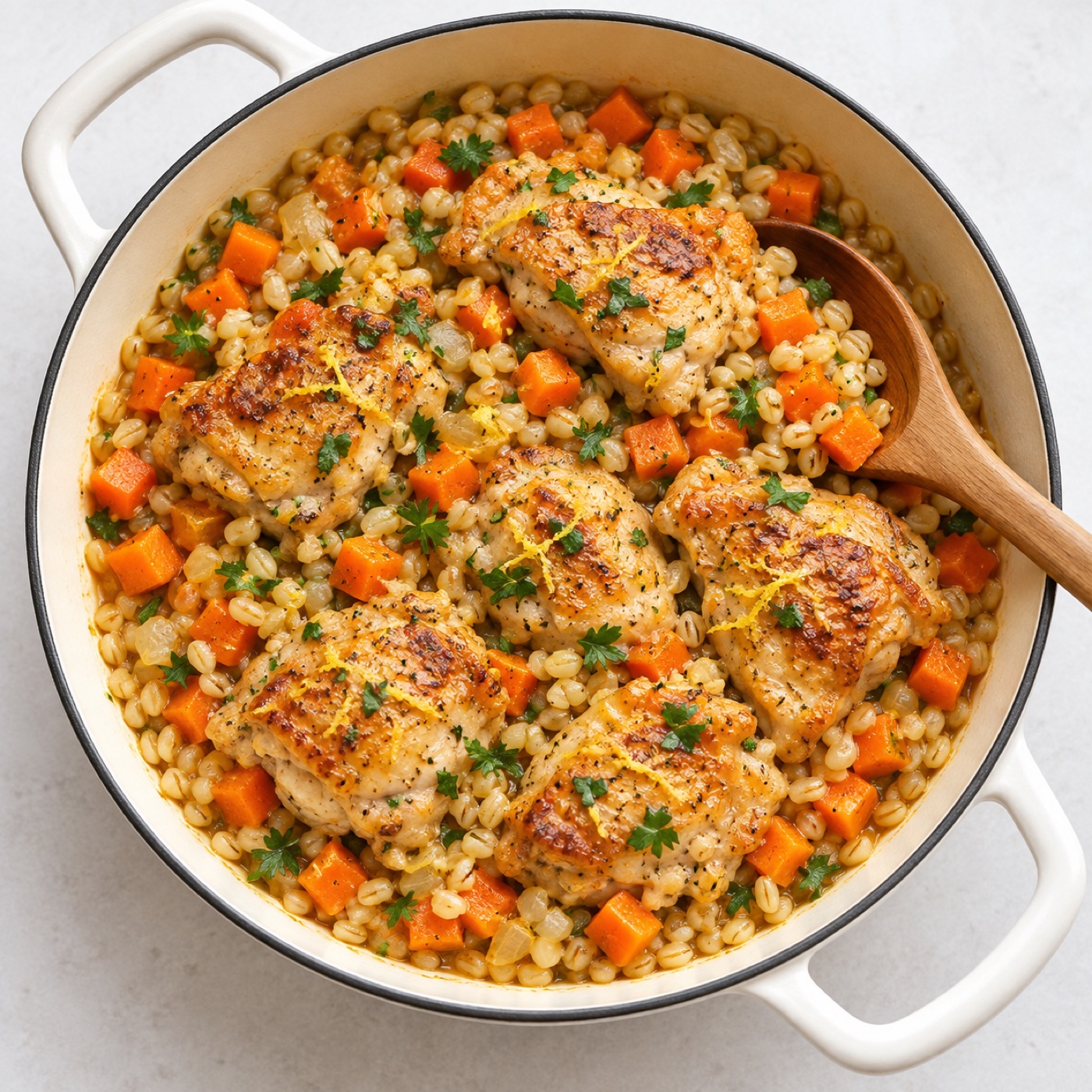 Lemon Chicken, Carrot & Pearl Barley Pilaf