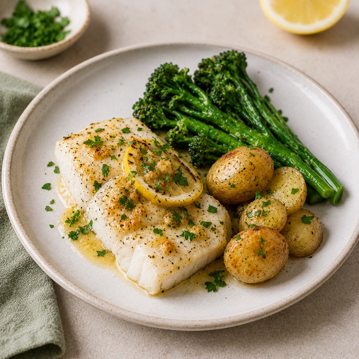 Lemon Garlic Baked Cod
