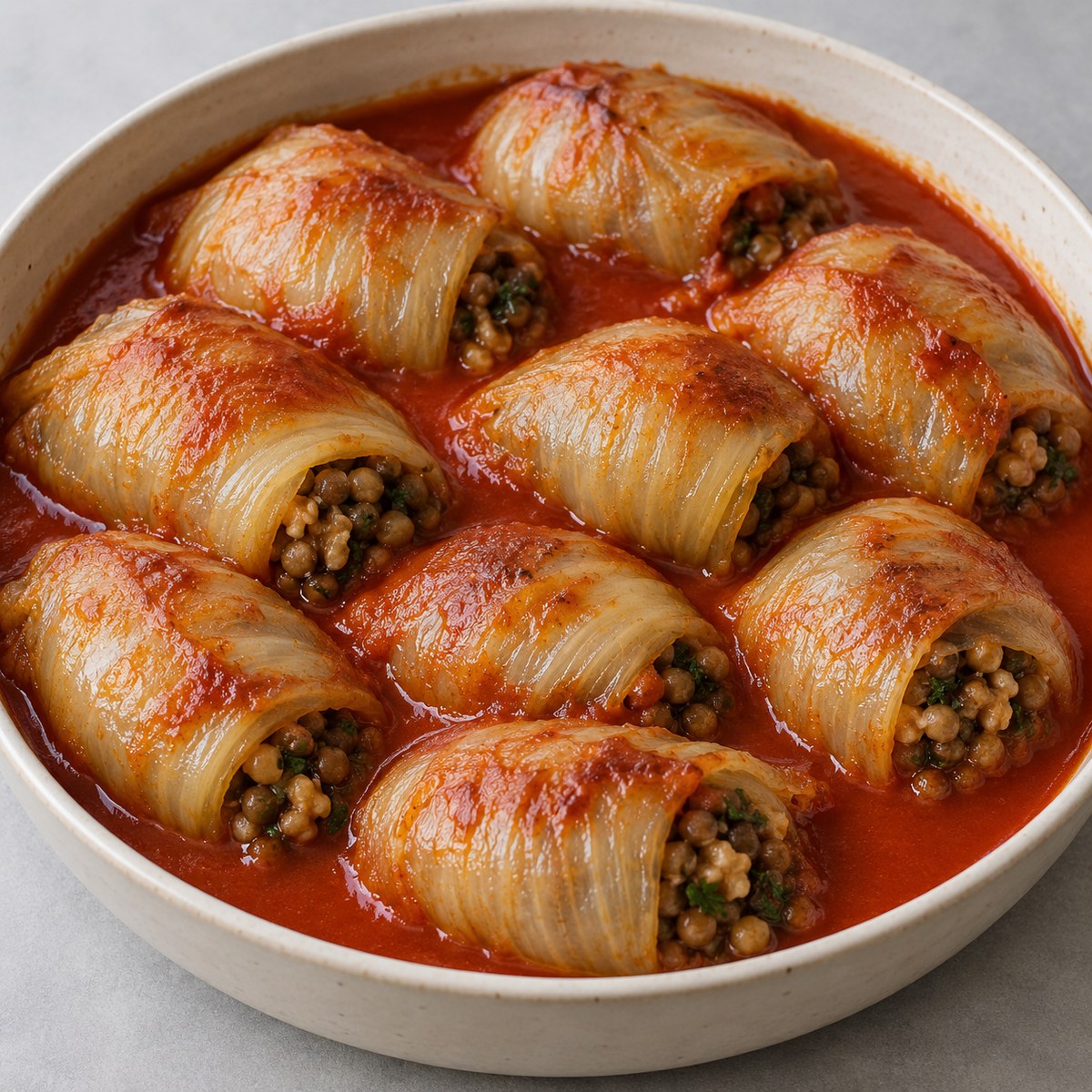 Lentil & Walnut Stuffed Onions