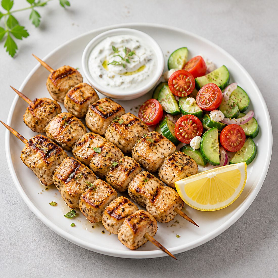 Lemon Oregano Chicken Skewers