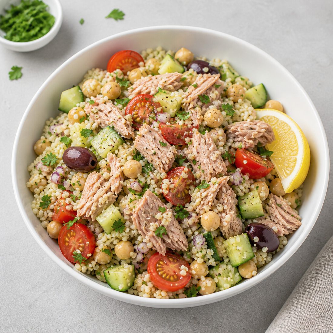 Mediterranean Tuna Couscous Bowl