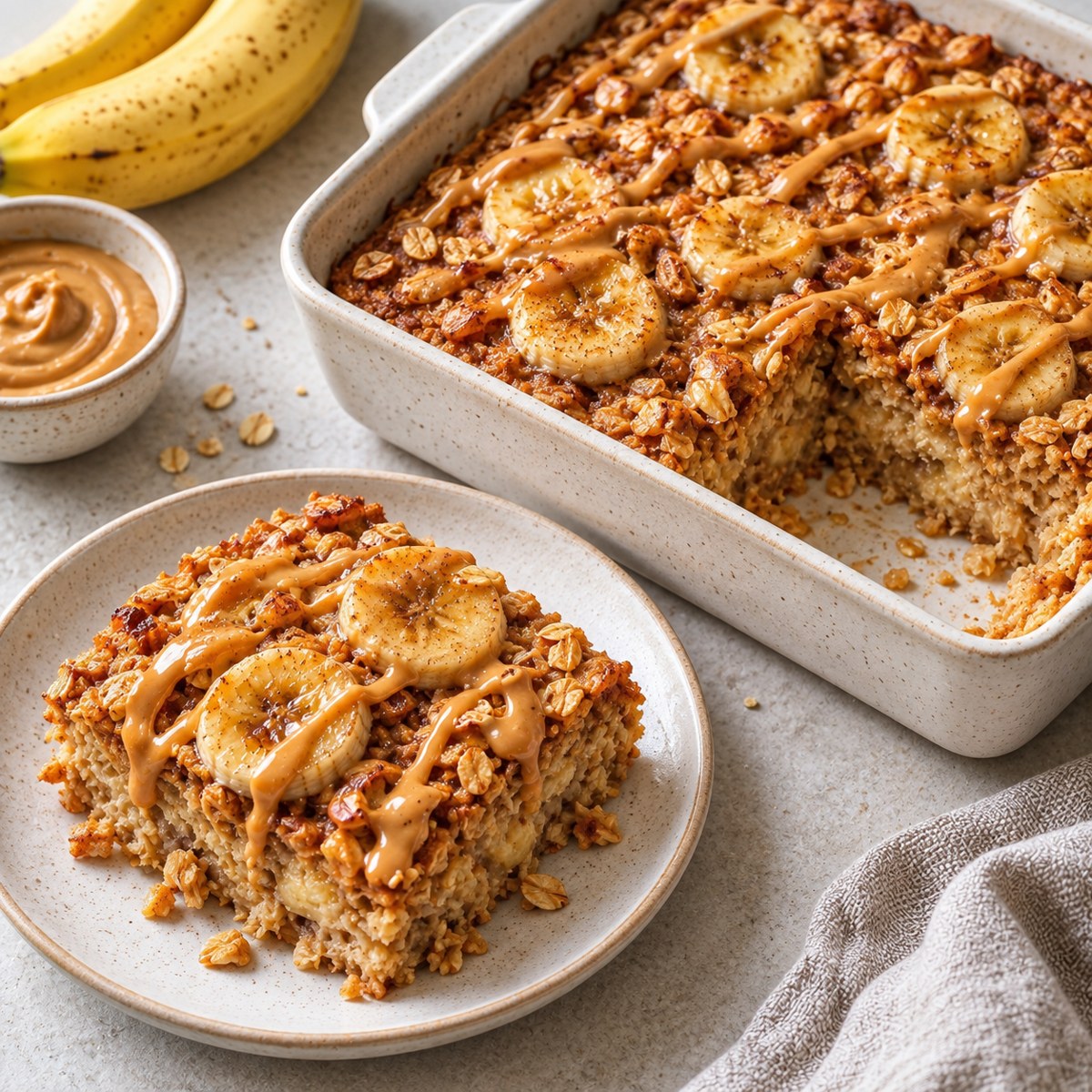 Peanut Butter Banana Baked Oats