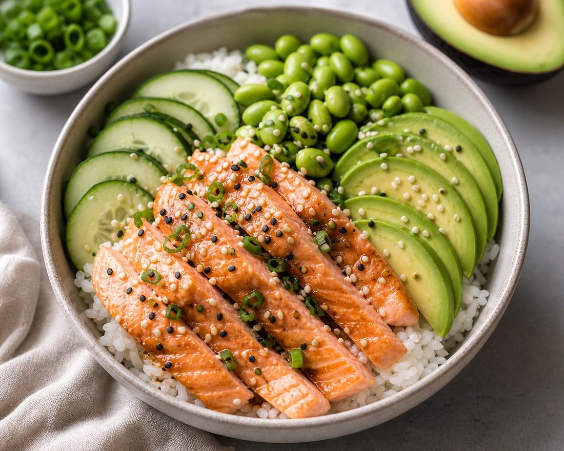 Salmon & Avocado Rice Bowls