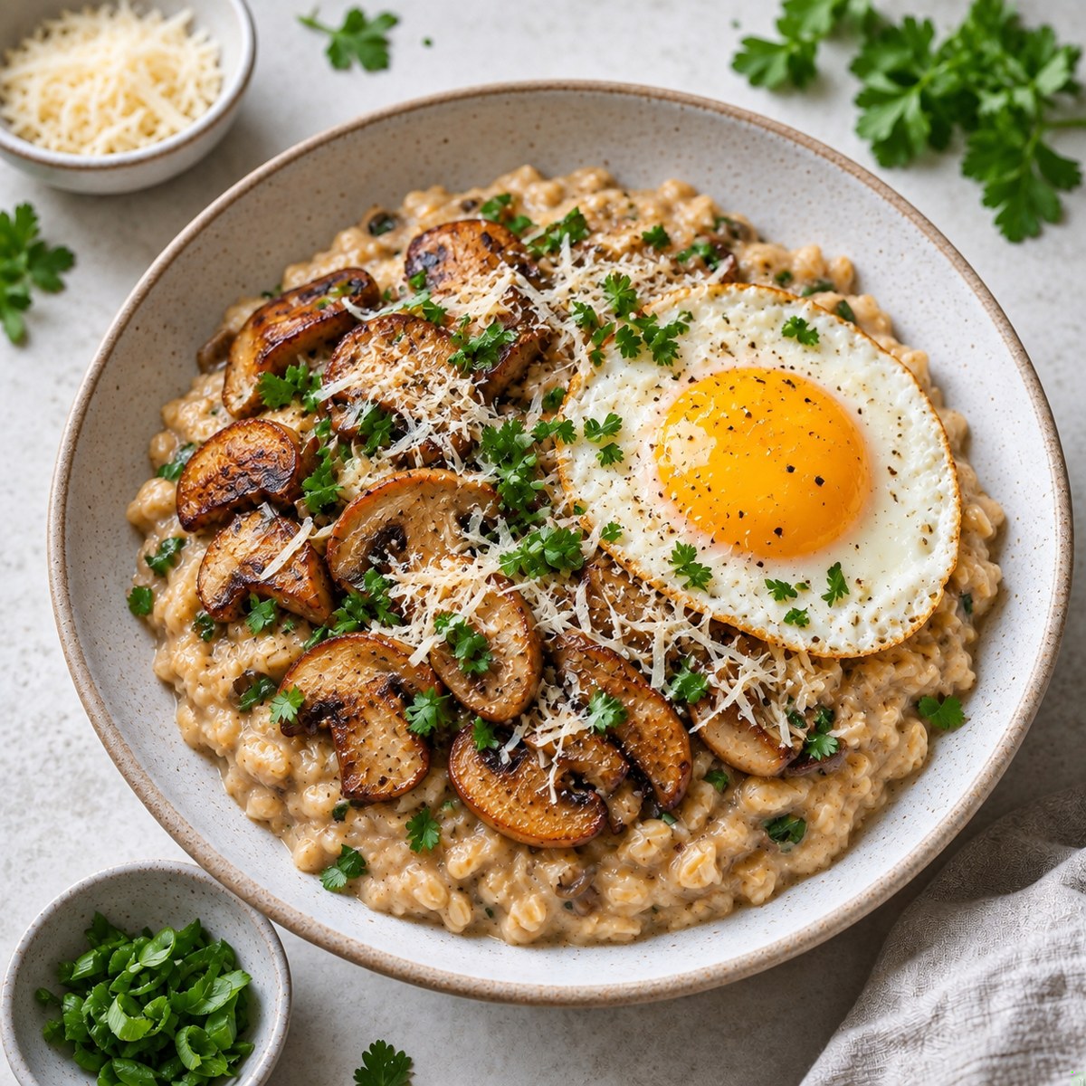 Savoury Mushroom & Egg Oats