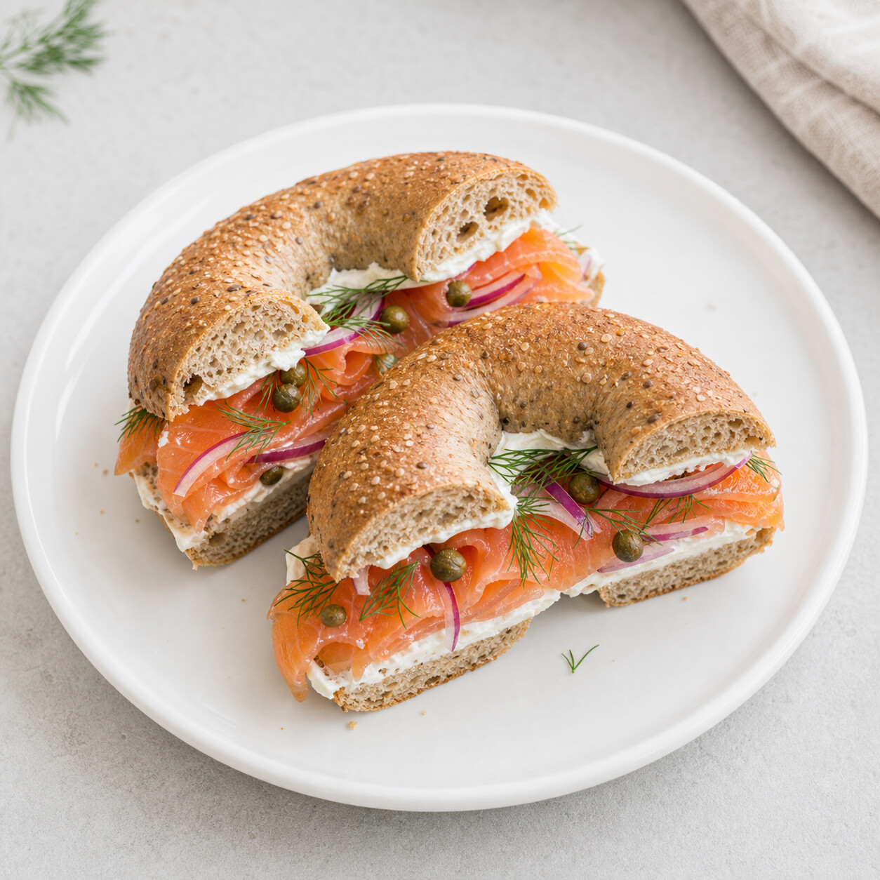 Smoked Salmon Bagel Stack