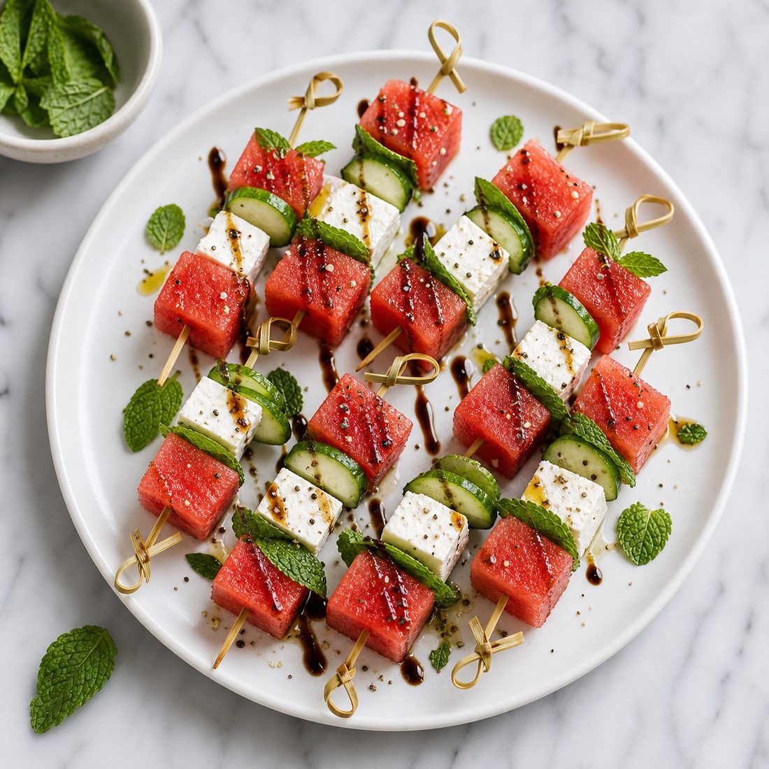 Watermelon Feta Skewers